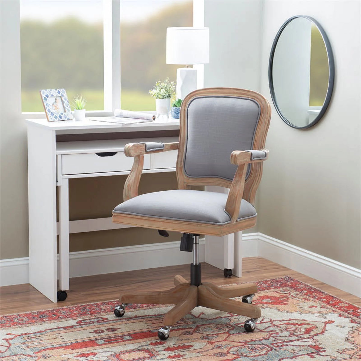 Light Gray Upholstered Office Chair Q278