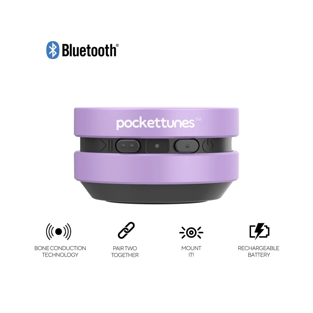 Black Bone Conduction Mini Speakers Pack of 2 Y29647