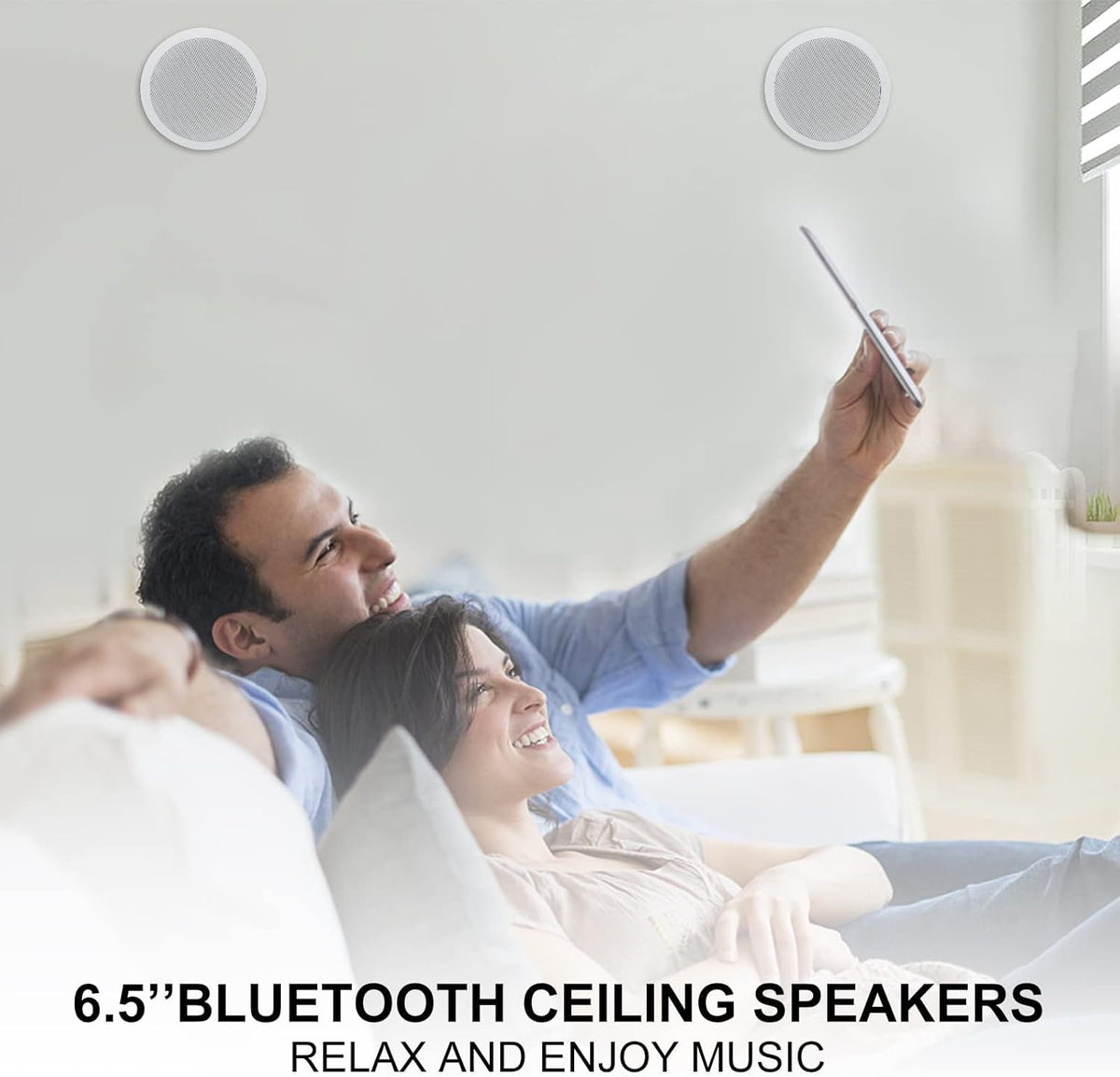 6.5'' 600Watts 2-Way Bluetooth Ceiling Speakers（4 Speakers） A51090