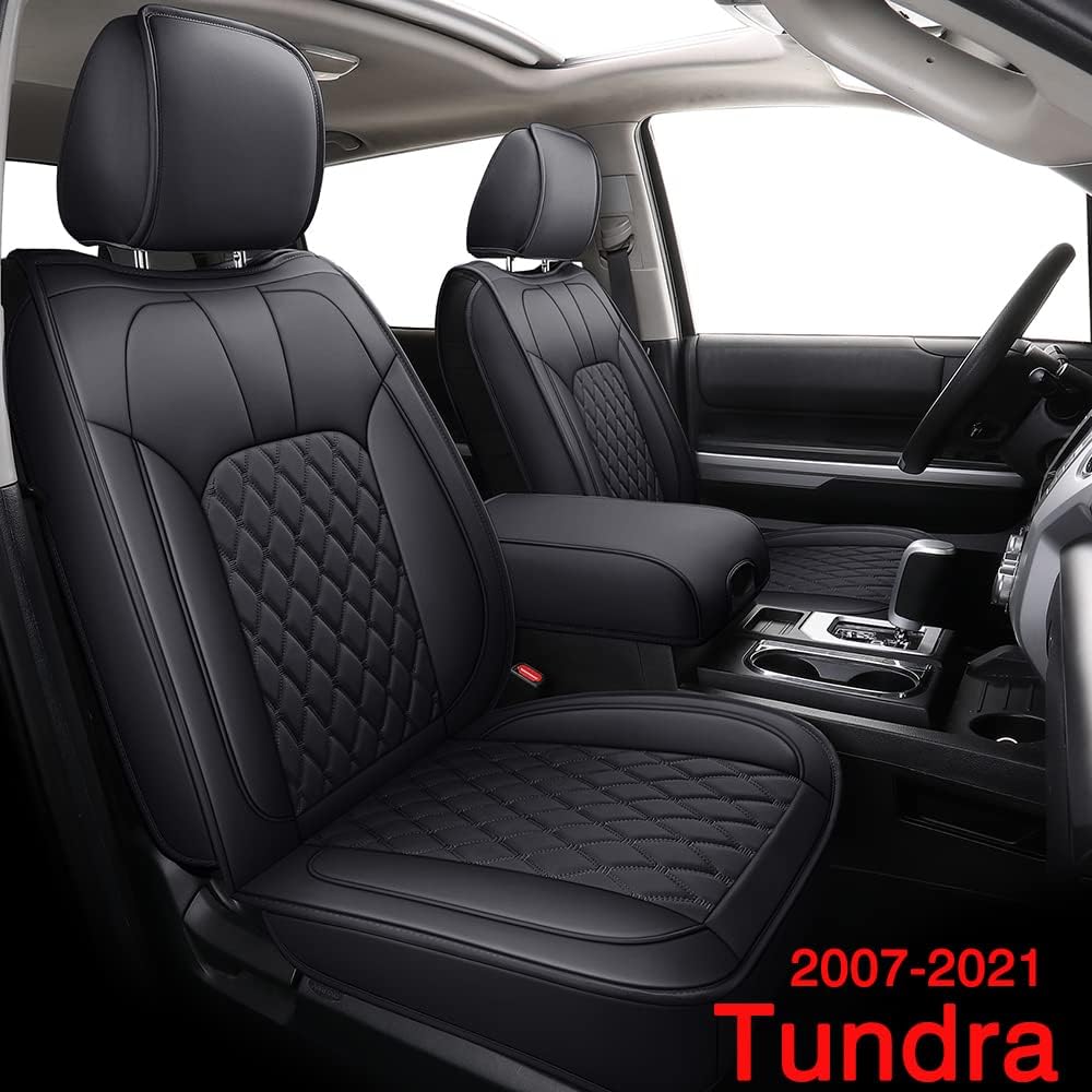 Black Water Proof Faux Leather Front Car Seat Covers T944