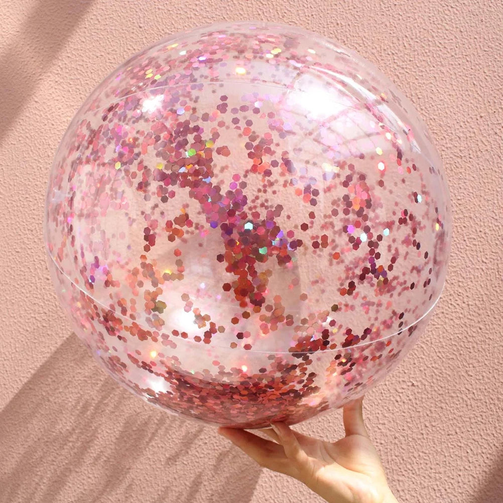 Luxury Gold Sequin + Rose Gold Sequin 2pcs Inflatable PVC Beach Balls with Pumps Z736004