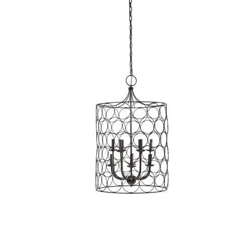 12-Light Candle Style Drum Chandelier Gold M558