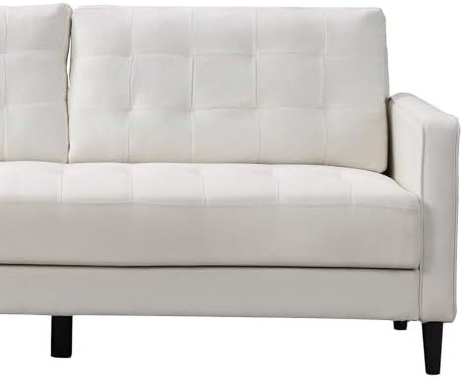 Grey 3 Seater Couch with Tufted Seat and Back Cushion U267402