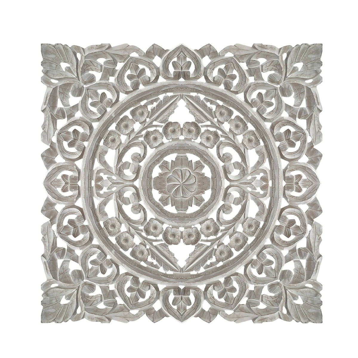 White Distressed Square Wooden Wall Panel P4725