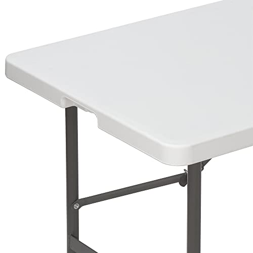 White 4FT Heavy Duty Plastic Folding Table with Carrying Handle O907870
