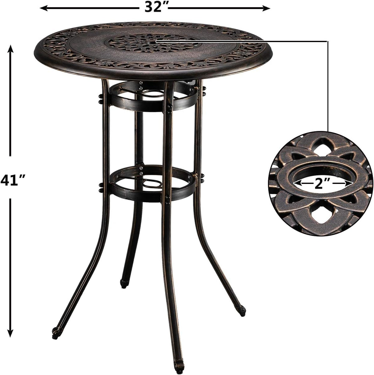 Outdoor Bar Table with Umbrella Hole E42187