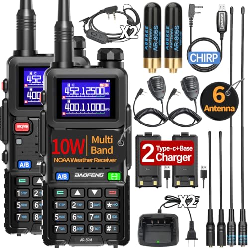 2 Pack 10W Handheld Ham Radio Walkie Talkies with Programming Cable A1151