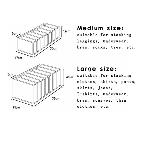 7 Grids Washable White Large Clothes Drawer Organizer A6686