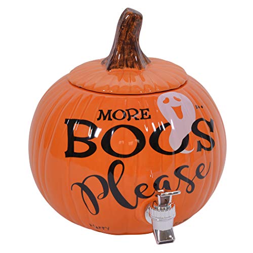 Pumpkin Orange 11 x 11 Glossy Ceramic Drink Dispenser Y16978