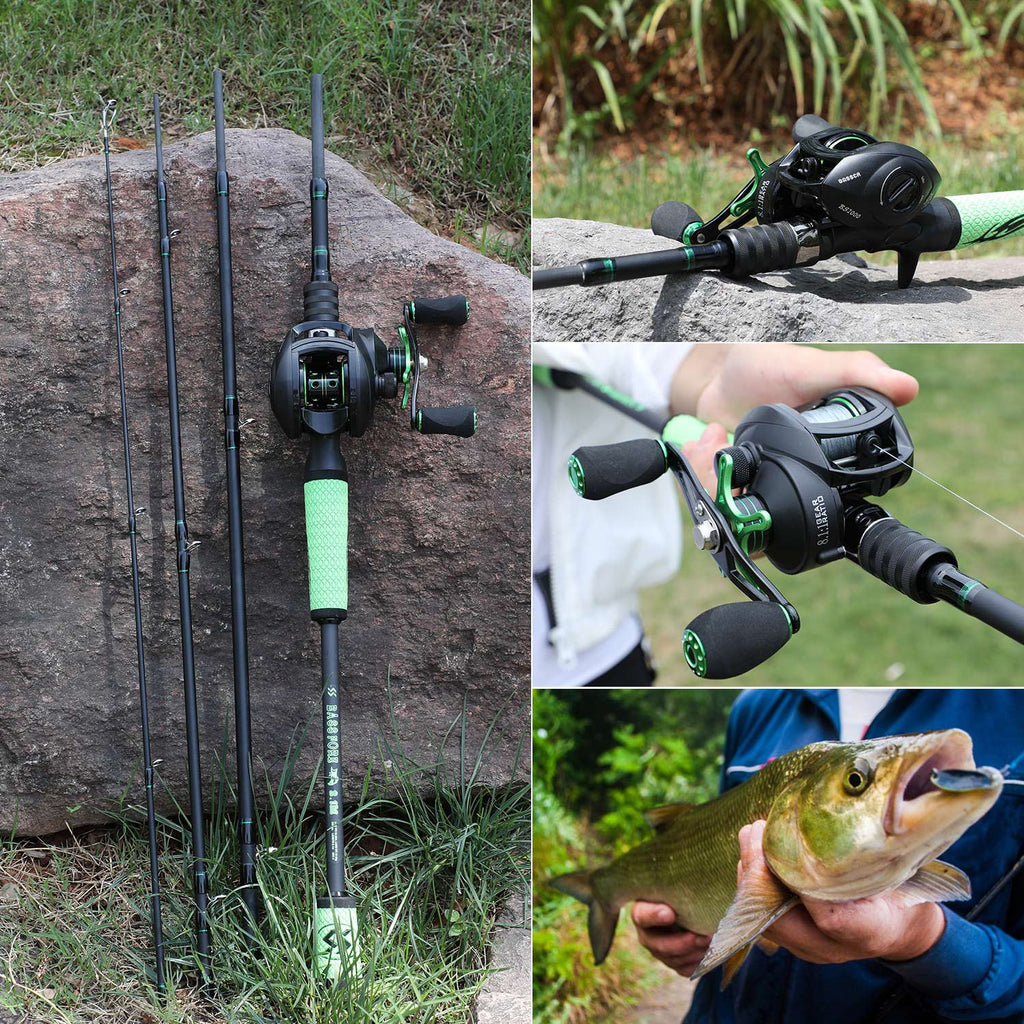 4 Pc High Carbon Fishing Rod Reel Combo F968441