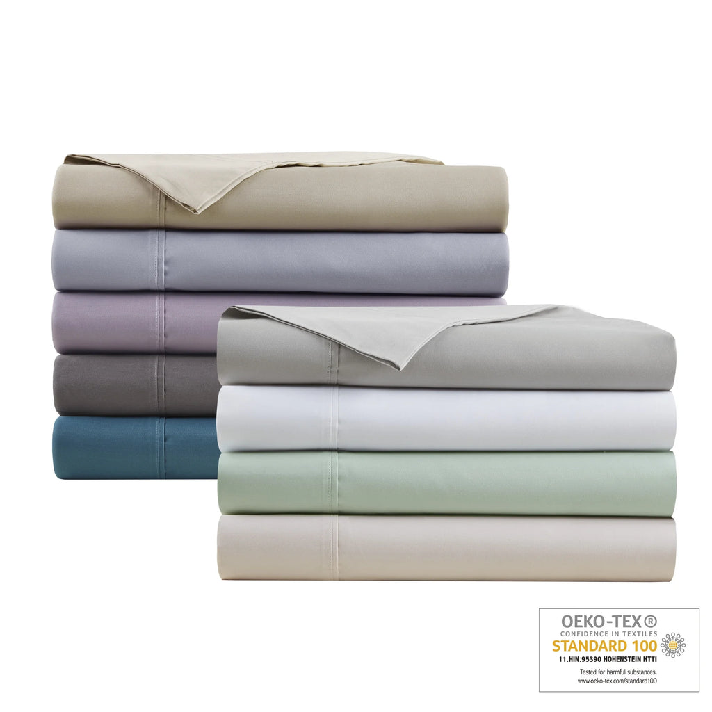 White 600 Thread Count Cotton Blend 4 PC Queen Sheet Set D422