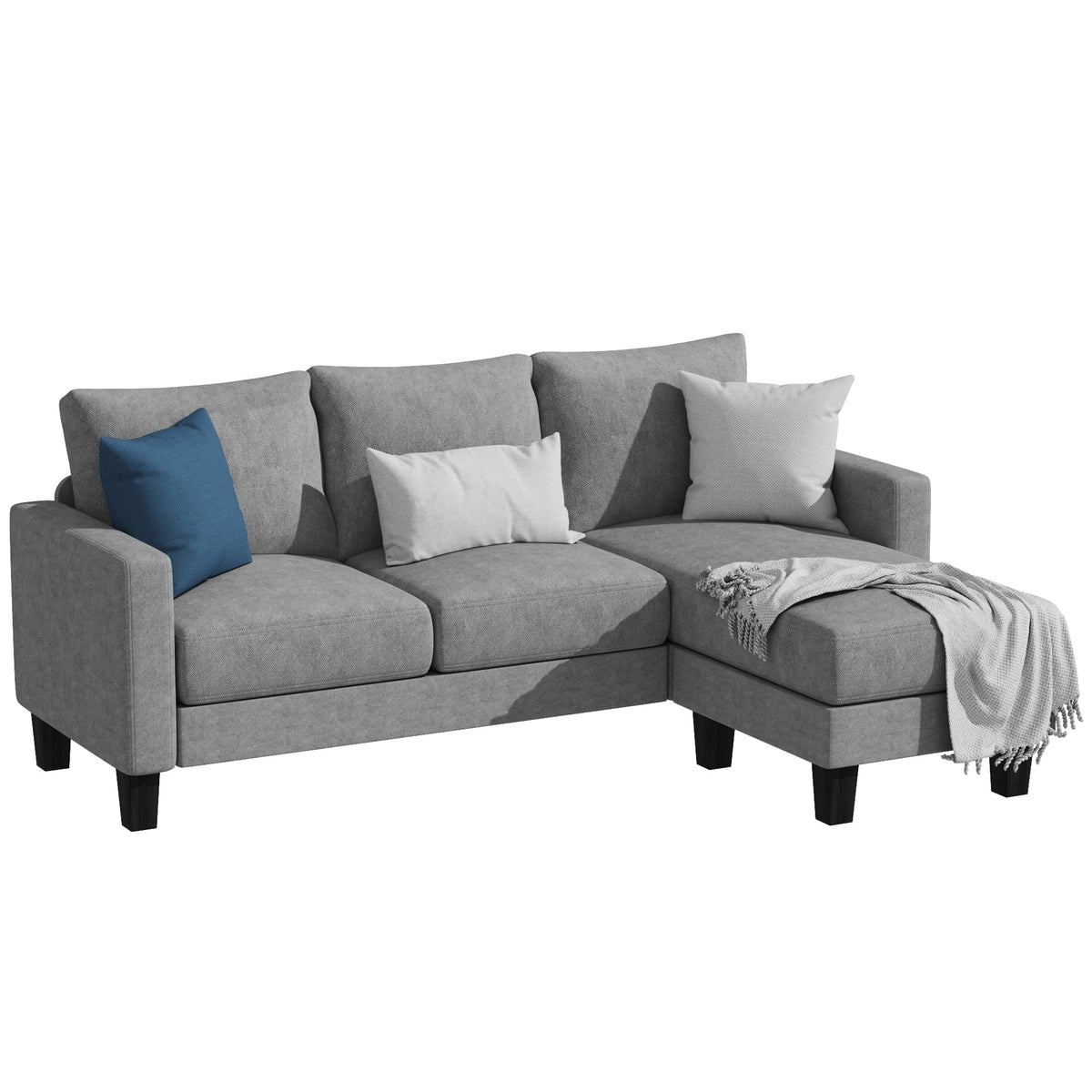 Light Gray L-Shaped Sectional Sofa T93492