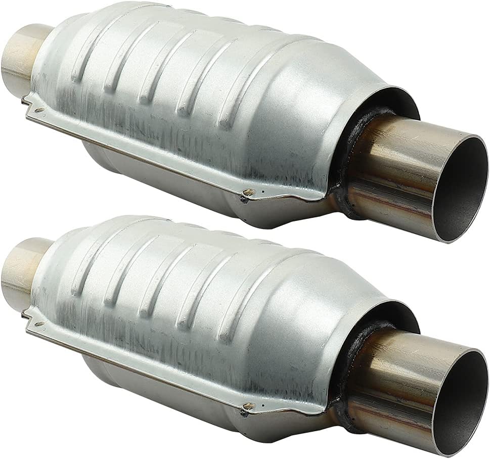 2 PACK Universal Catalytic Converter with O2 Port & Heat Shield T4273