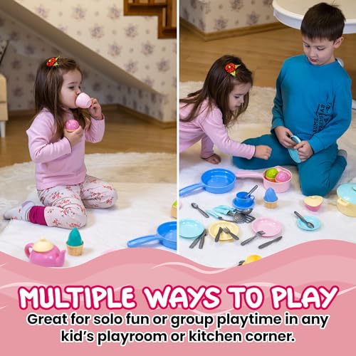 83 Pc Toddler Play Food Set with Toy Pots and Pans K59973