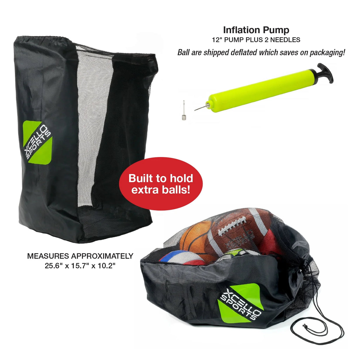 5 Ball Assortment with Ball Pump and Carry Bag F3067