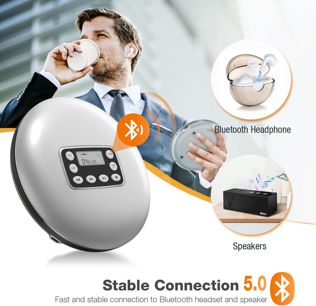 Portable CD Player with Bluetooth and Stereo Headphone C3152