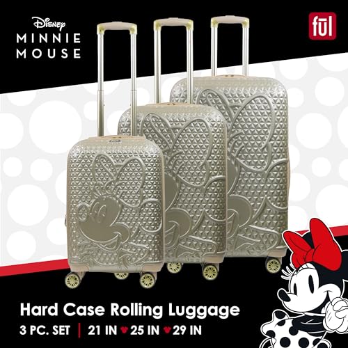 Rose Gold Textured Hardshell Rolling Luggage D59085