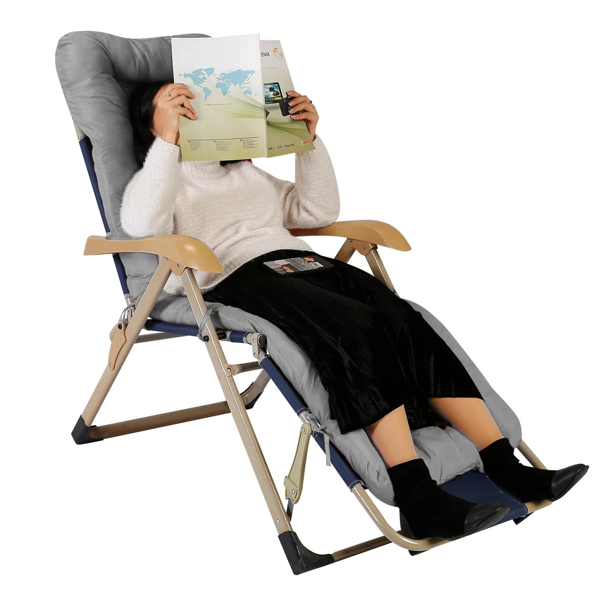 Grey Rocking Chair Cushion 67x22in O96993