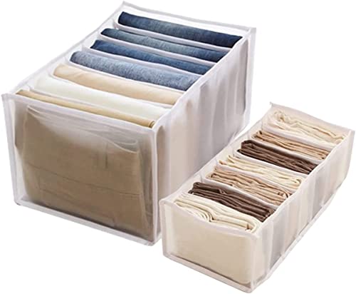 7 Grids Washable White Large Clothes Drawer Organizer A6686