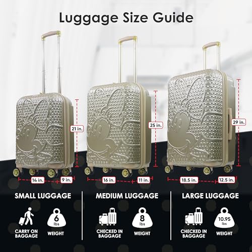 Rose Gold Textured Hardshell Rolling Luggage D59085