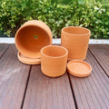 Terracotta Flower Pots, 3 Count with Drainage Holes B360