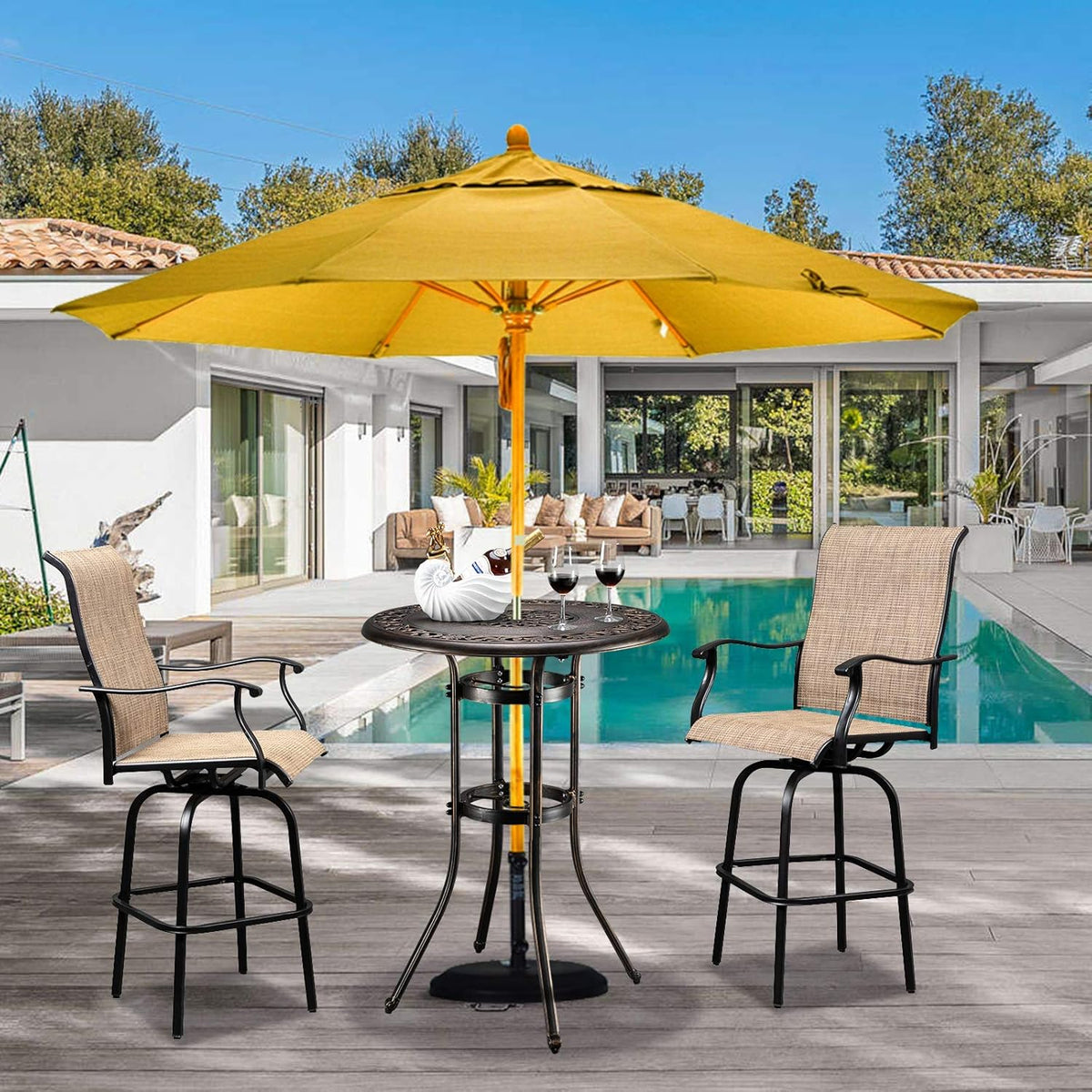 Outdoor Bar Table with Umbrella Hole E42187
