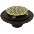 2x22 No Hub Shower/Floor Drain with Polished Brass Round Strainer Z298