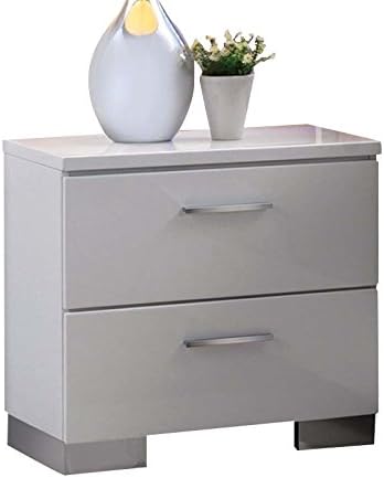 White 2 Drawer Nightstand Z381