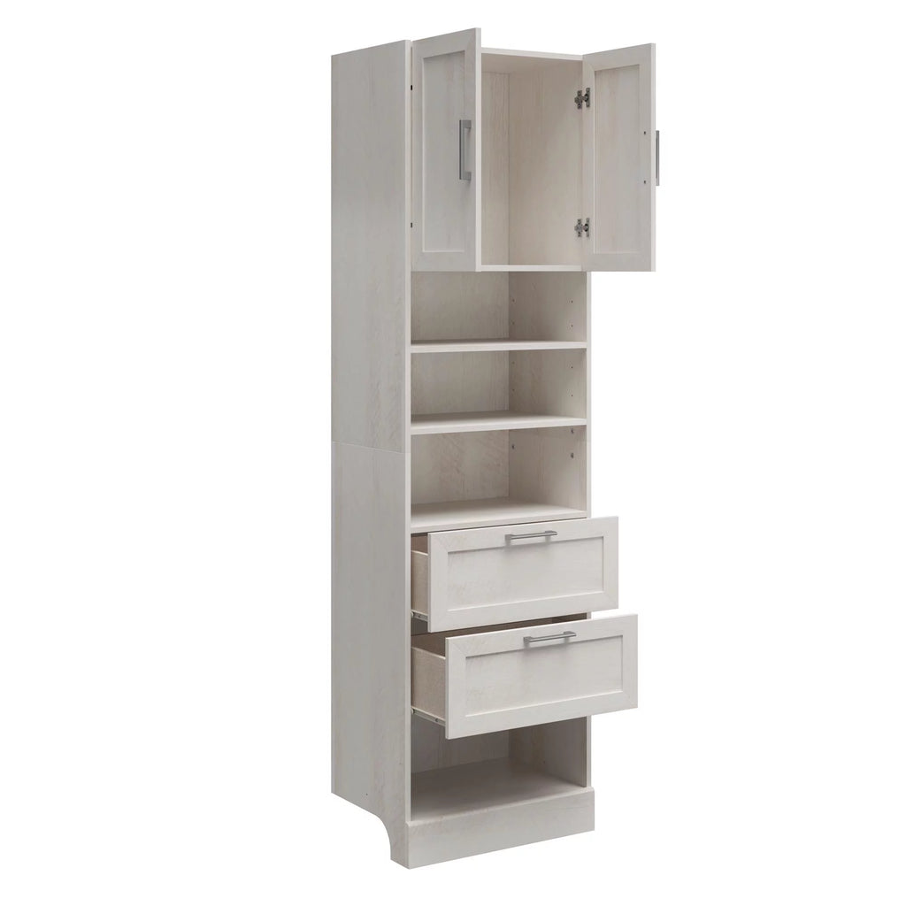 2 Door 2 Drawer Modular Closet Unit, Ivory Oak Q625498