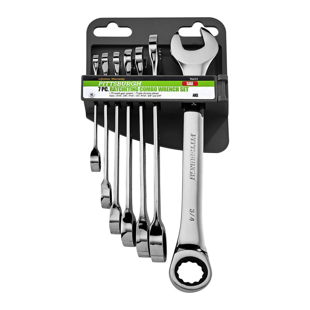 7-Piece SAE Ratcheting Combination Wrench Set A995238
