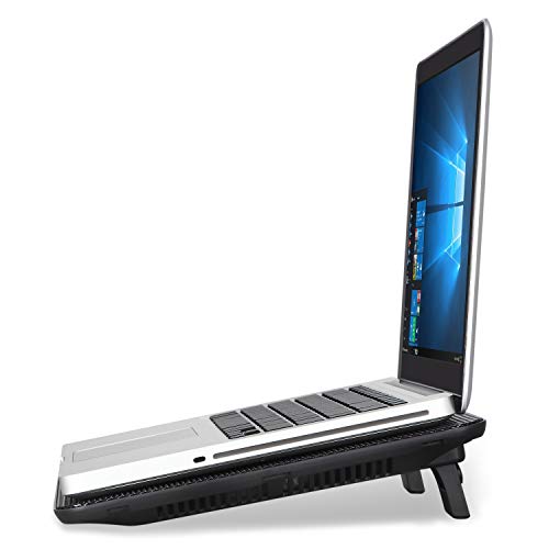 Portable Slim Quiet Laptop Cooling Pad with 2 Blue LED Fans, USB Powered, Adjustable Angled, Fits 11-14 Inch Laptop N48385