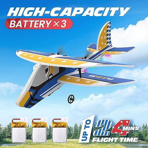 2.4GHZ Remote Control Airplane with 3 Batteries & 6-axis Gyro Stabilizer D84996