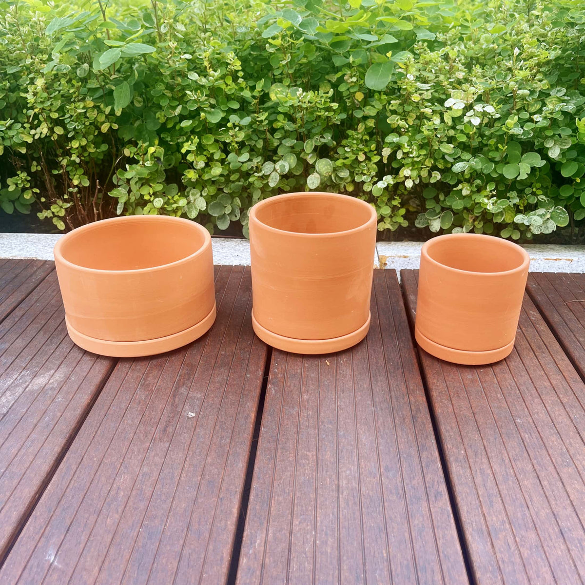 Terracotta Flower Pots, 3 Count with Drainage Holes B360