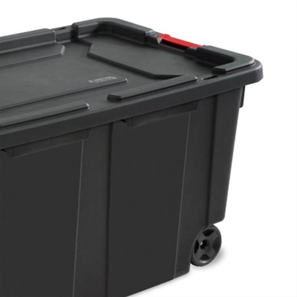 Black 8 Pack 40 Gallon Wheeled Storage Tote T75620