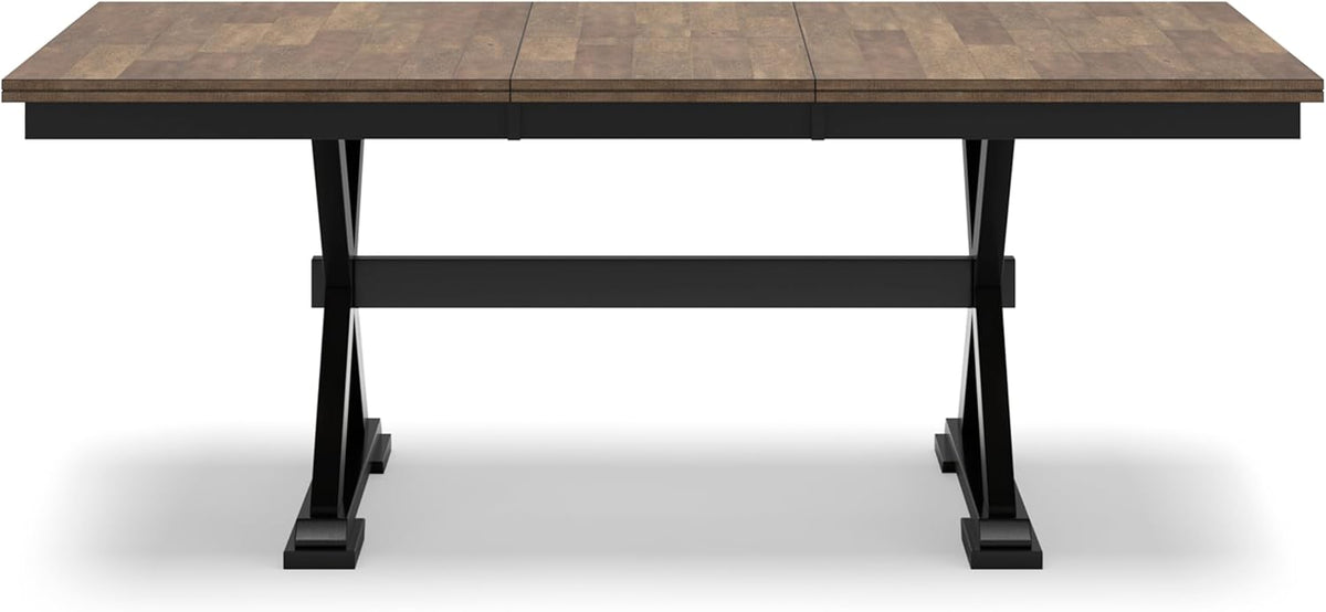 78" W x 40" D x 30" H Black Dark Brown Dining Extension Table B50280