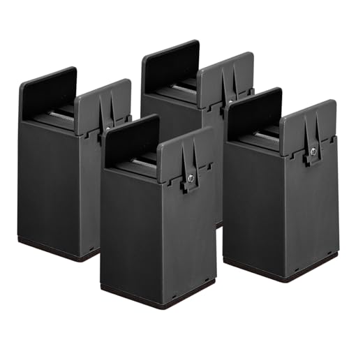 Black 4Pcs Furniture Risers with Adjustable Screw Clamp Q8736