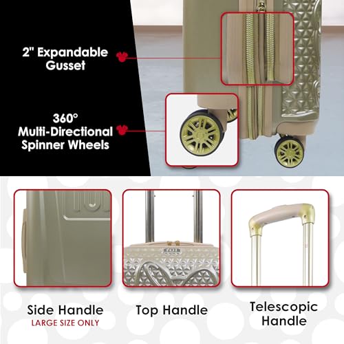 Rose Gold Textured Hardshell Rolling Luggage D59085