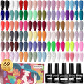 10 Colors Gel Nail Polish Kit with Mini UV LED Nail Lamp Base Coat Top Coat Set V756