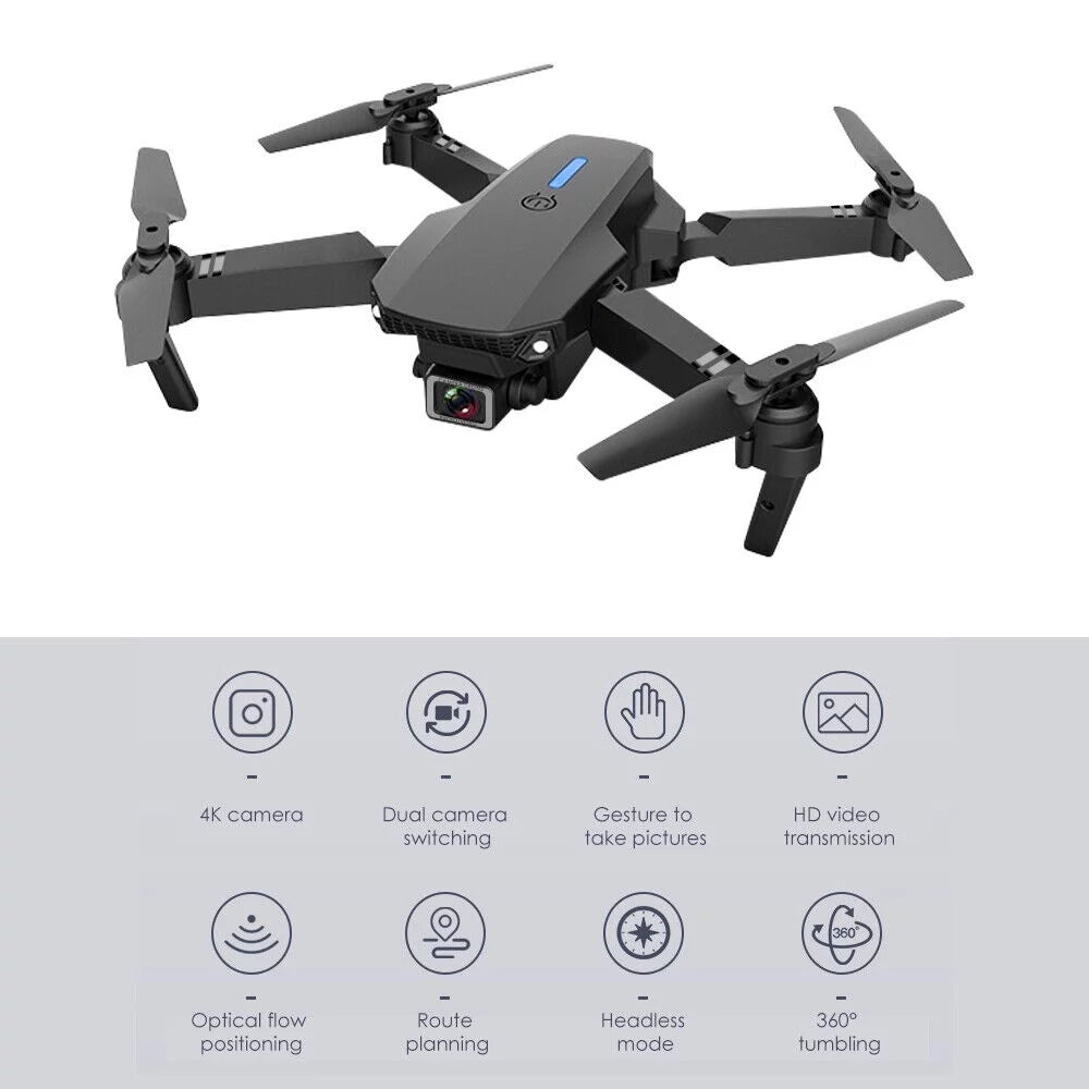 4K HD Dual Camera RC Drone with 4 Batteries W361499