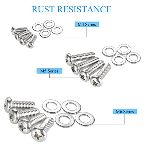 24pcs M4 M6 M8 Stainless Steel Screws Washers TV Mount Hardware Kit W81432
