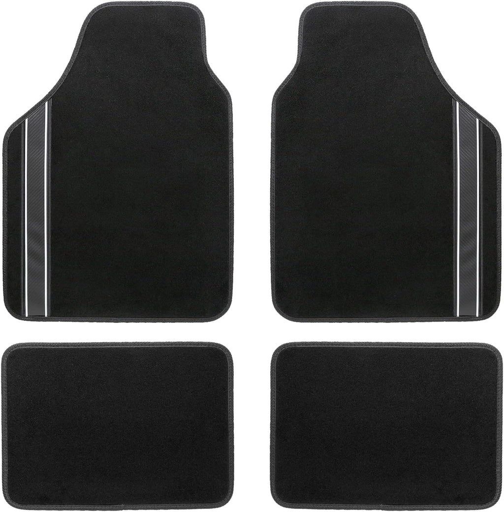 Black and Blue Carpet Car Floor Mats with Heel Pad X81900