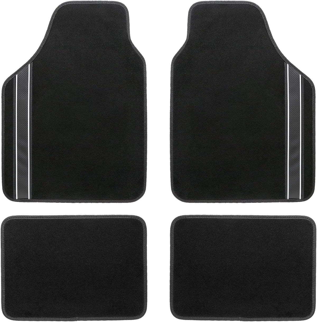 Black and Blue Carpet Car Floor Mats with Heel Pad X81900