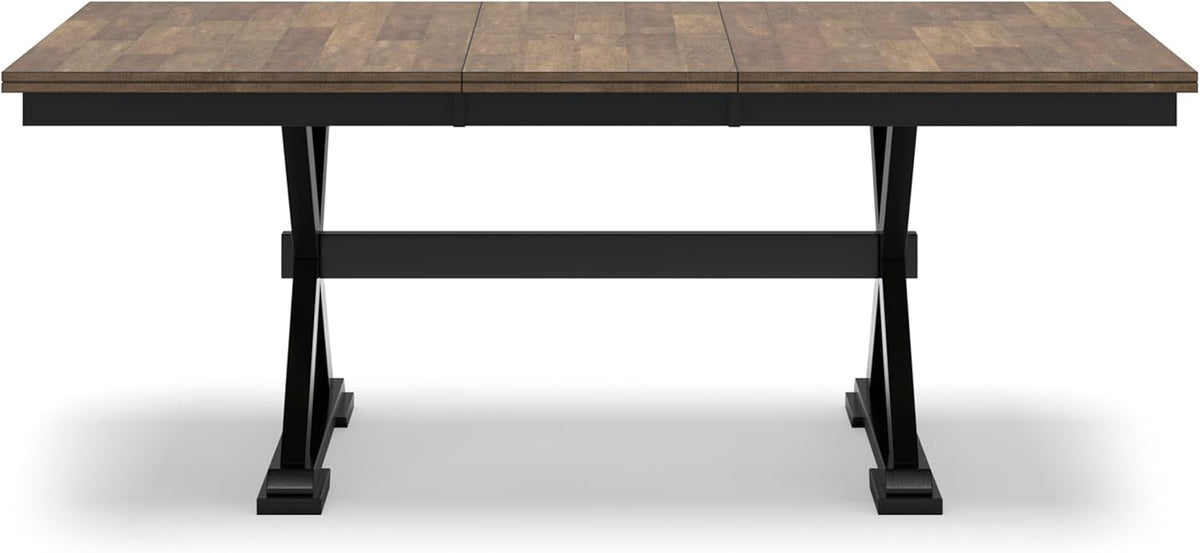 78" W x 40" D x 30" H Black Dark Brown Dining Extension Table B50280