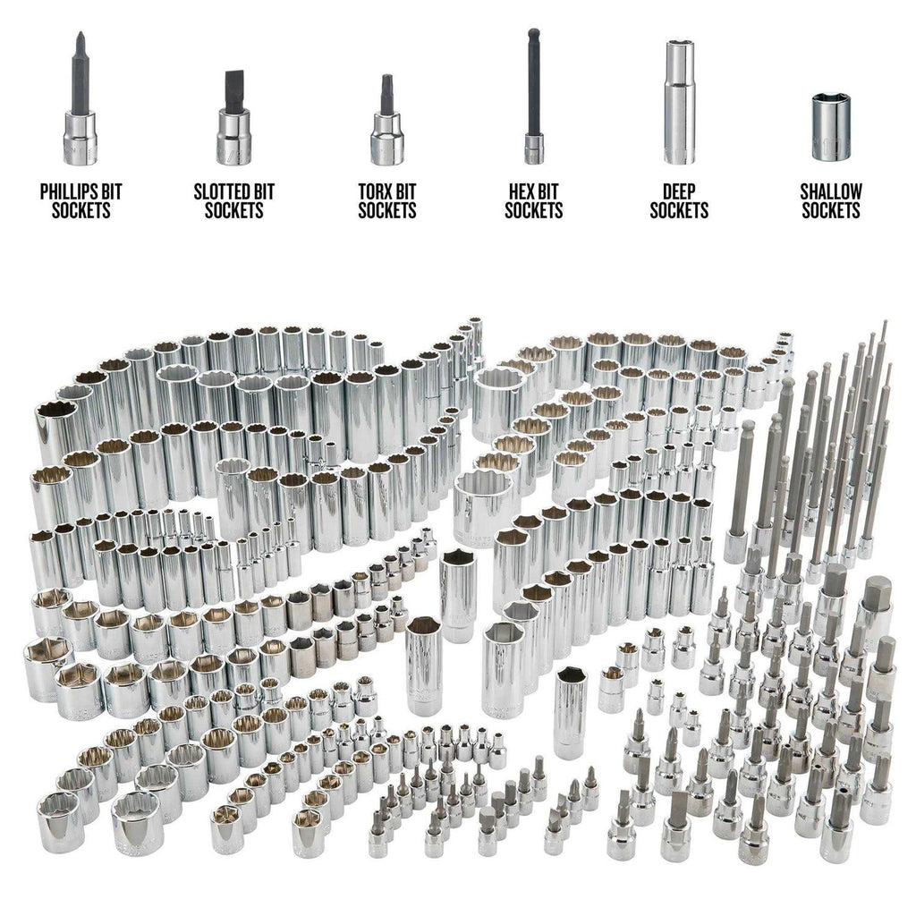 1/4 & 3/8 & 1/2 in. drive SAE 6 and 12 Point Socket Set 299 pc C3095