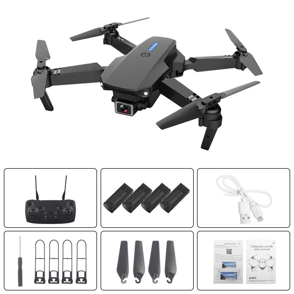 4K HD Dual Camera RC Drone with 4 Batteries W361499