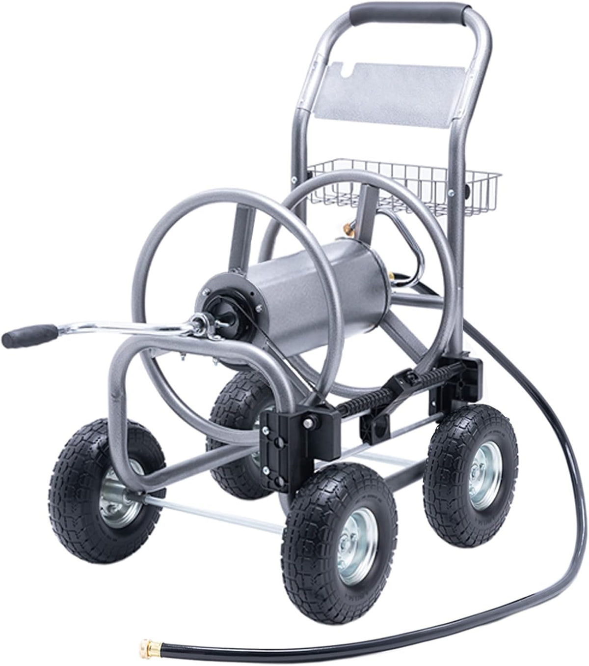 Heavy Duty Hose Reel Cart with 4 Wheels, 250-Feet Capacity F361
