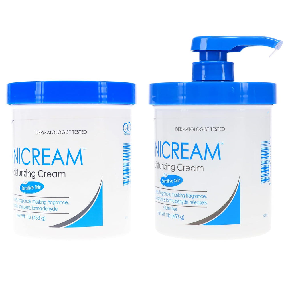 Moisturizing Skin Cream with Pump Dispenser Plus Bonus Jar Combo Pack, 1 Pound Each Z2999