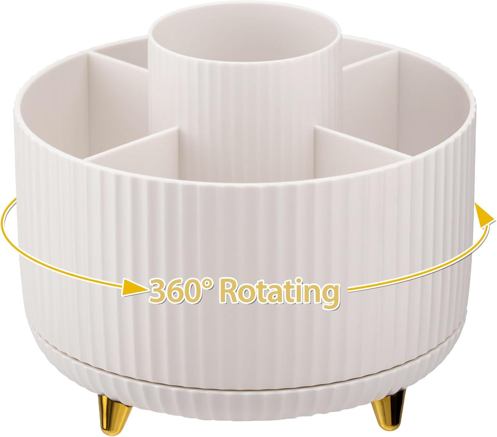White Multi-angle Rotating Makeup Brush Holder J6039
