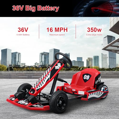 Red 36V Electric Go Kart with 350W Motor F76196