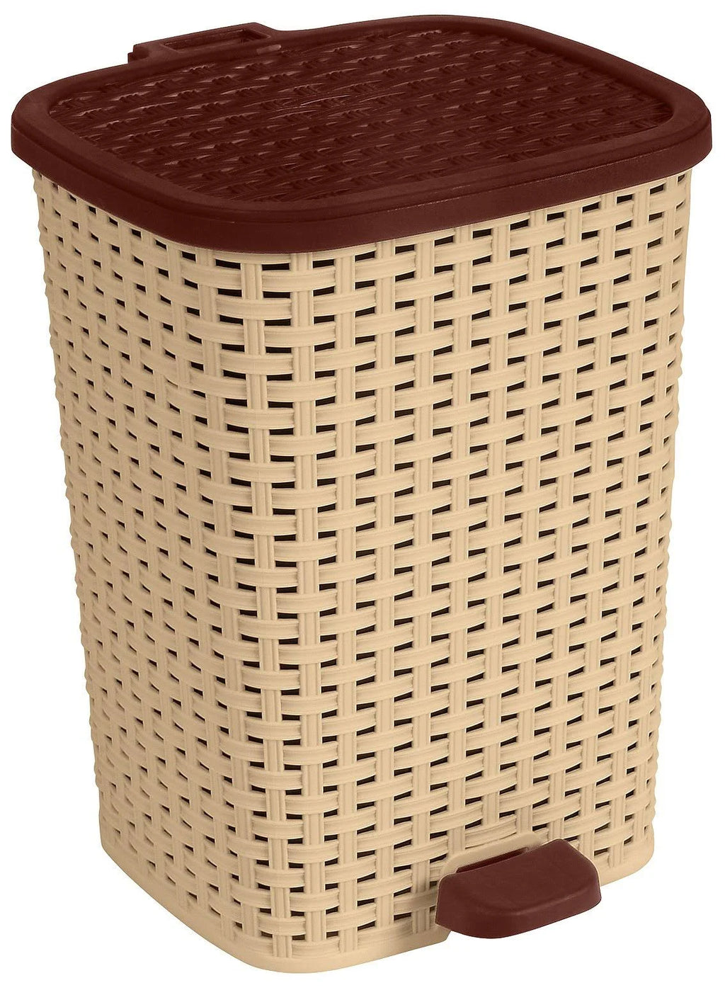 27 Qt Wicker Style Step-On Trash Can G955